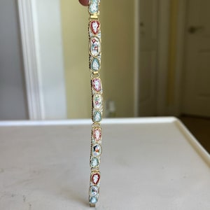 Vintage Italian Micro Mosaic Millifloral Handmade 5 panel bracelet 1950s