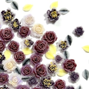 100 pcs [B-1 to 10 list] assorted flowers mini charms for nail art, DIY phone cases and DIY crafts
