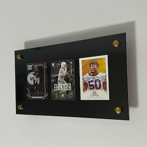 Football Trading Cards Double Panel Floating Acrylic wall display | Perfect for Collectors | Great for Displaying Any Collection. Frame