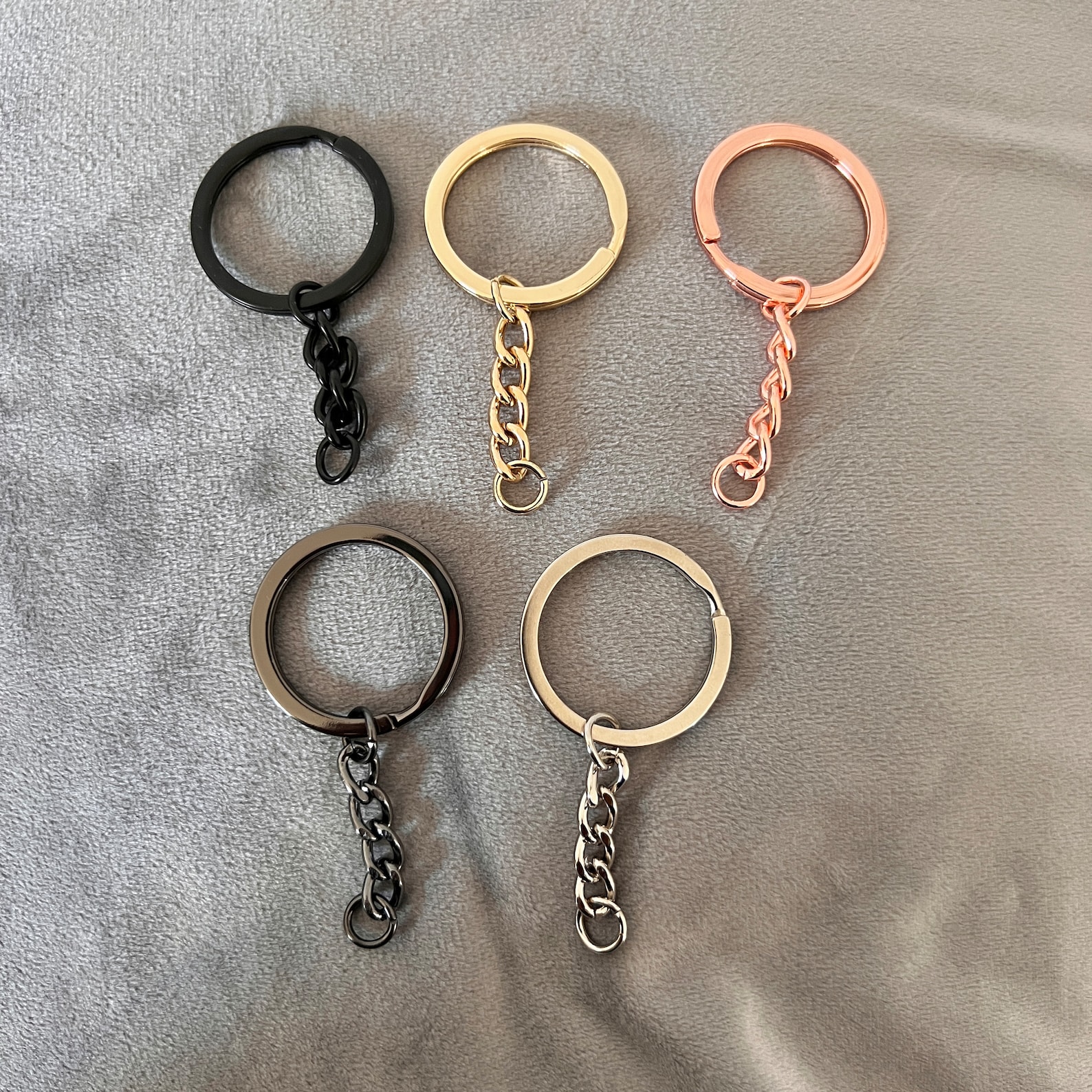 Nice Key Chain Rings Premium 30mm Flat Key Chain Rings With Attached Chain - Perfect for ...