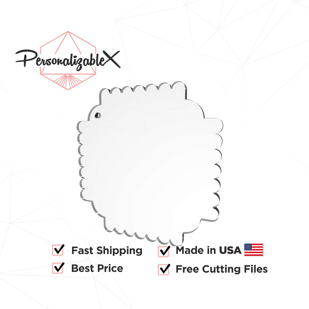 Acrylic Blanks for Keychains and Badge Reels. Chip Craft Blank