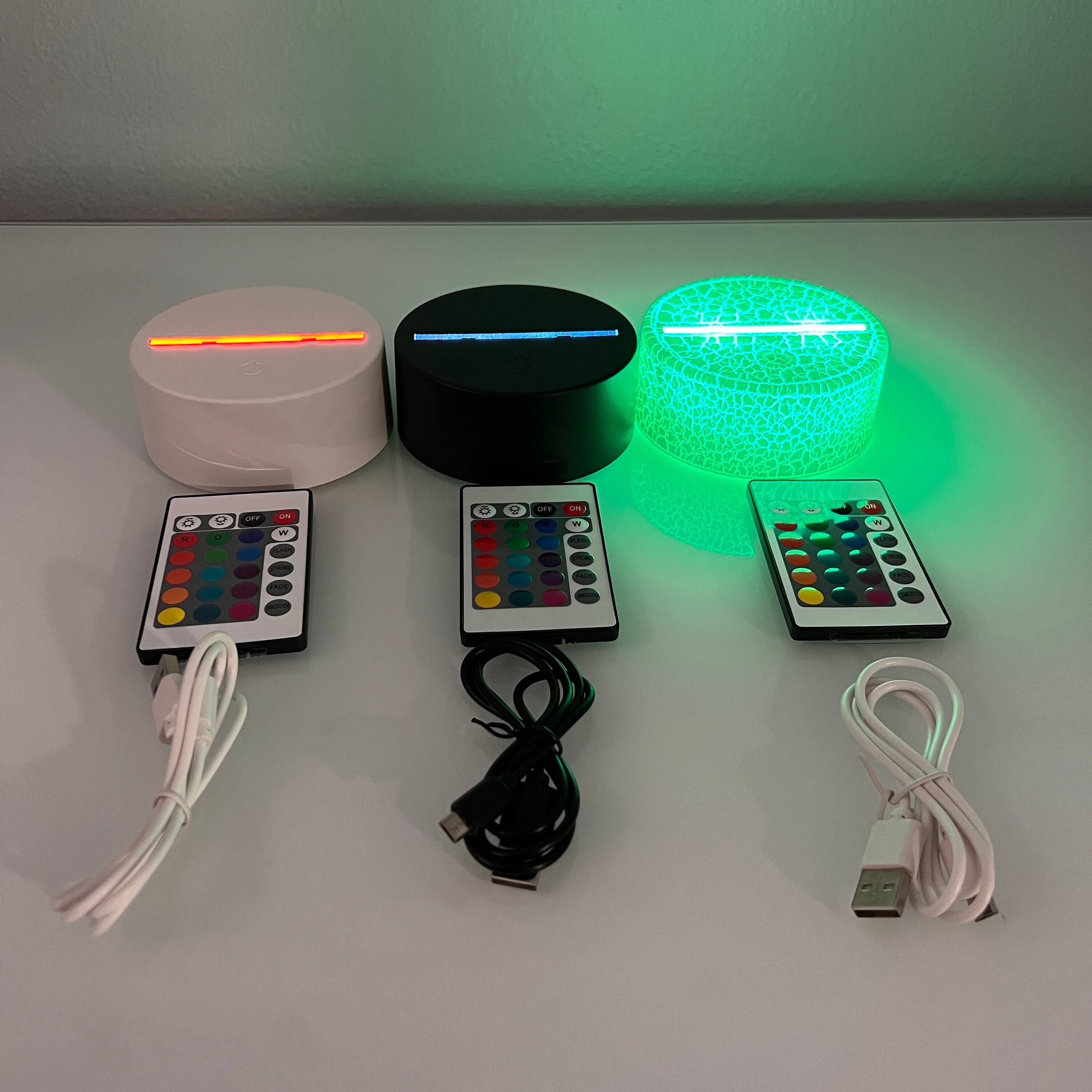 Tech Led Display Base Wholsesale 16-color LED Acrylic Display Base With Remote Control - 4 ...