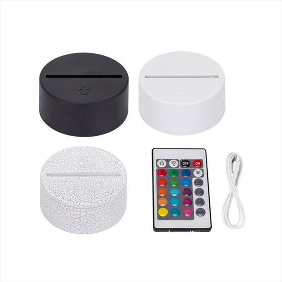 Wholsesale 16-Color LED Acrylic Display Base with Remote Control - 4 Modes, Dimmable and USB PoweredNight LED Light Lamp Base