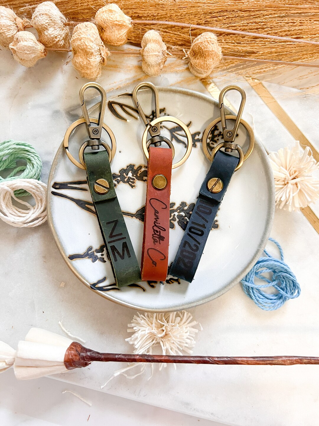 Real Leather Key Chain Blanks, Pack of Keychains , Wholesale Supplies