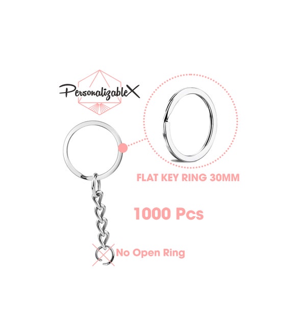 Wholesale 1000 Pcs 30mm Flat Key Chain Rings With Attached Chain