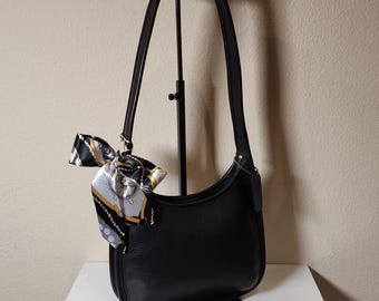 COACH Vintage 9033 Ergo Zip Shoulder Bag Black Full-grain Leather