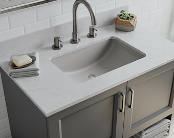 Quartz Composite Rectangular Trench Bathroom Sink ETSY-Q2114L