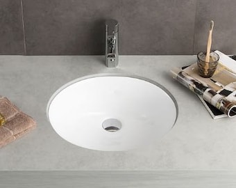 16.5″ x 13.5″ Undermount Oval Bathroom Sink with Overflow ETSY-UO1512-W