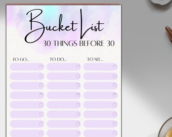 30 Before 30 Bucket List | Personalisation | Personalised Bucket List |Birthdays | 30th | Birthday Surprises |