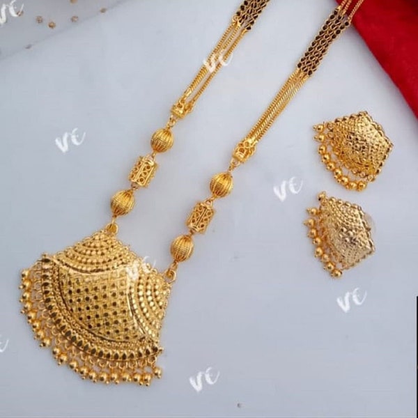 Ausgefallene Vergoldete Südindische Mangalsutra Bollywood Schauspielerin Mangalsutra CZ Mangalsutra mordern Indische Schmuck Gold Mangalsutra Halskette.