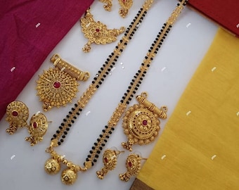 Traditional Handmade Gold vati mangalsutra South Indian Jewelry Thirumangalyam mangalsutra for South Indian bridsmaid accessories .