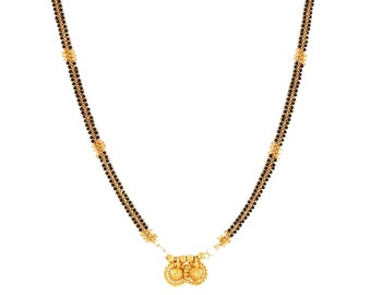 Stile dell'India meridionale Tono oro Thirumangalyam mangalsutra Oro vati bellissimi 2 disegni vati mangalsutra Set uso regolare Stile dell'India meridionale