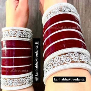 Indian Bridal Chura/Choora Bangles Bridal Chooda Royal Chooda Bangle Indian Bridal Chura Punjabi Chooda Dark maroon chura Bangles image 3