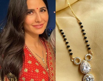 Katrina Kaif Mangalsutra Bollywood Actress Mangalsutra AD Mangalsutra jewelry Diamond Mangalsutra,Modern,Mangalsutra Pendant