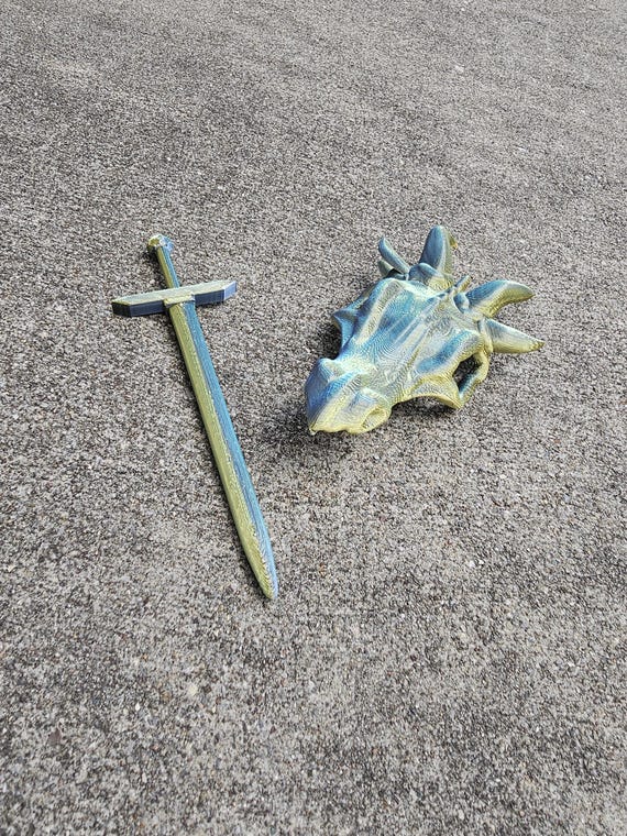 3D Printed Dragon Skull Hair Pin | Sustainable Fashion | Unique Fantasy Hair Accessory