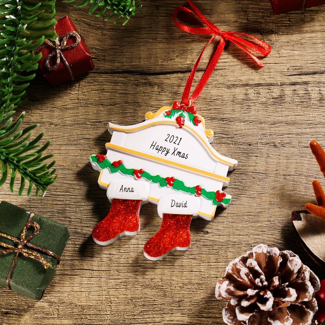 Personalised Family Ornament 2-8 Names, Christmas Stockings Tree Decoration