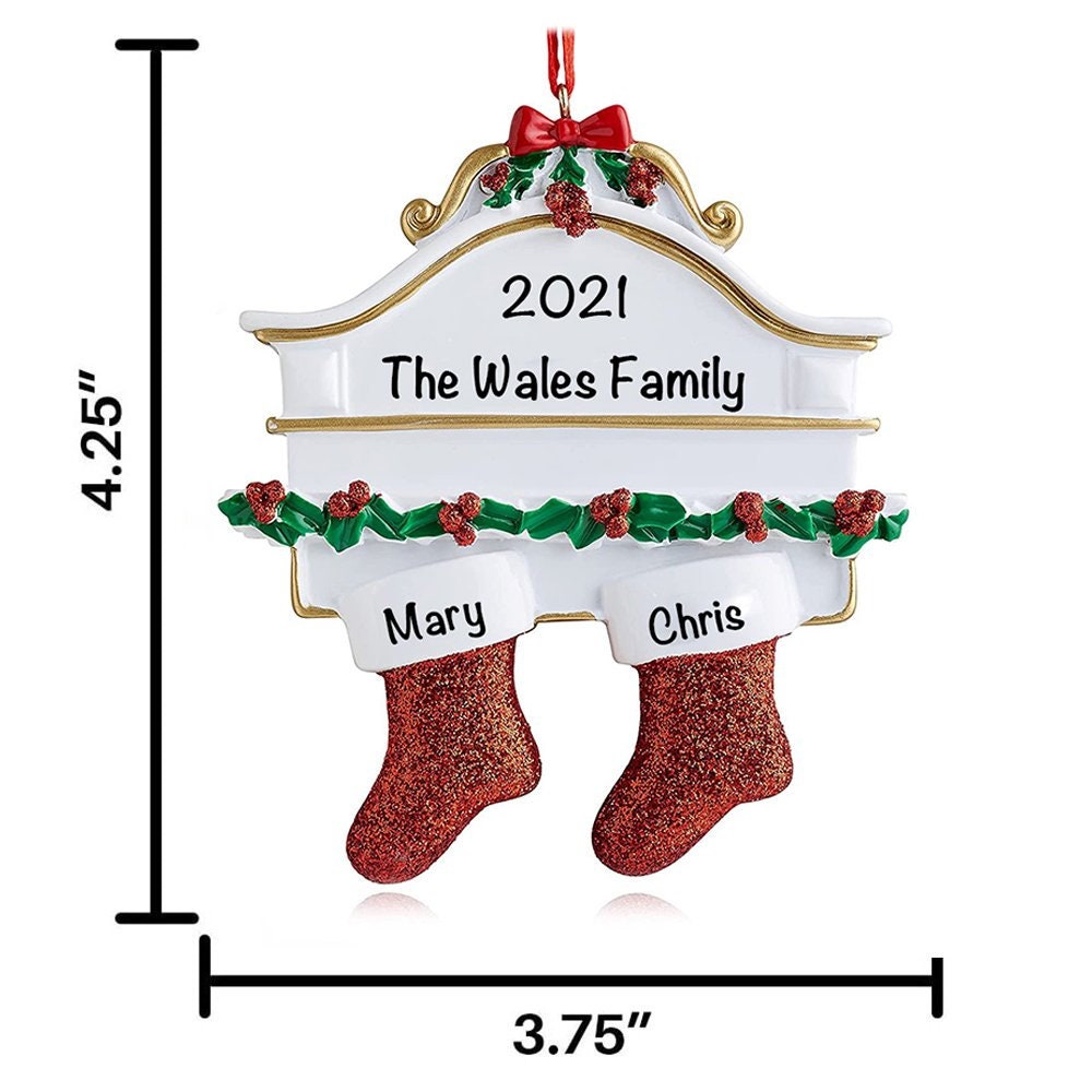Personalised Family Ornament 2-8 Names, Christmas Stockings Tree Decoration