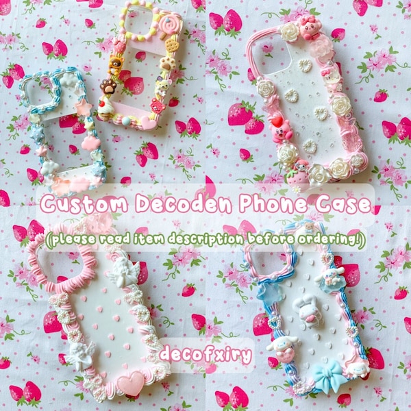 Custom Decoden Phone Case / Decorated Phone Case / Deco Phone Case