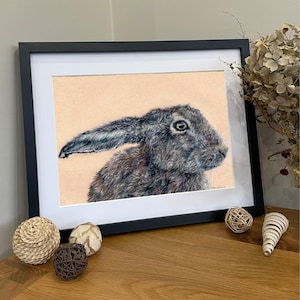 Premium Coloured Pencil Hare Portrait | Josh_Harris_Illustration Original Artwork/Prints/ Merchandise | Animal Gift | Wildlife Present