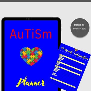 自閉症デジタル日付なしプランナー/このプランナーはアップロードまたは印刷できます。プランナーは、子供、十代の若者、大人、介護者、教師など、あらゆる人に適しています。