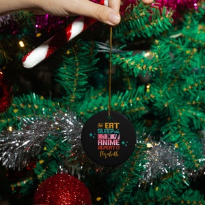 Mangez, dormez, animez et répétez la décoration de Noël personnalisée, décoration de vacances, amateur d&#39;anime, décoration de Noël anime, décoration anime personnalisée