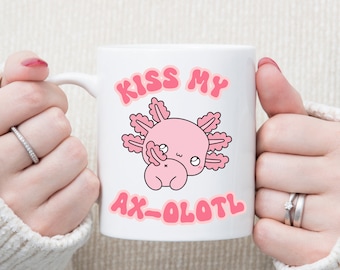 Niedliche Axolotl Kaffeetasse, personalisierte Axolotl Geschenk, individuelle Axolotl Teetasse, lustige Axolotl Tasse, Axolotl Liebhaber Geschenk Kaffee, individuelles Geschenk