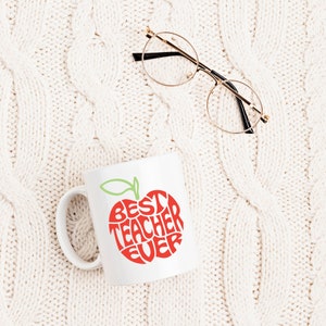 Taza de cerámica con el mejor maestro de todos los tiempos, gran regalo para maestros, regalo de Navidad para maestros, regalo de agradecimiento, uso diario, regalo personalizado y minimalista