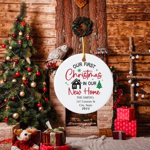 Personalized New Home Ornament - New Home Christmas Ornament - New House Ornament- New Apartment Ornament/gift- Custom name and address-gift