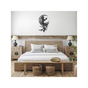 Mermaid on moon metal wall design/ art/Home decor/ home and living art/ metal design/ wall art/ wall hanging/ great gift for anyone/ her