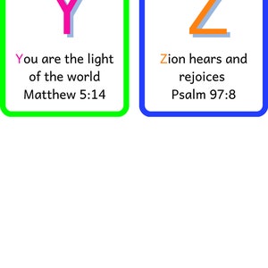 ABC Bible Scriptures Cards for Children, Neon, downloadable, Printable, Canva template EDITABLE/ Great for children to learn bible scripture image 8