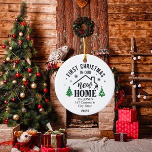 Personalized New Home Ornament - New Home Christmas Ornament - New House Ornament- New Apartment Ornament/gift- Custom name and address-gift