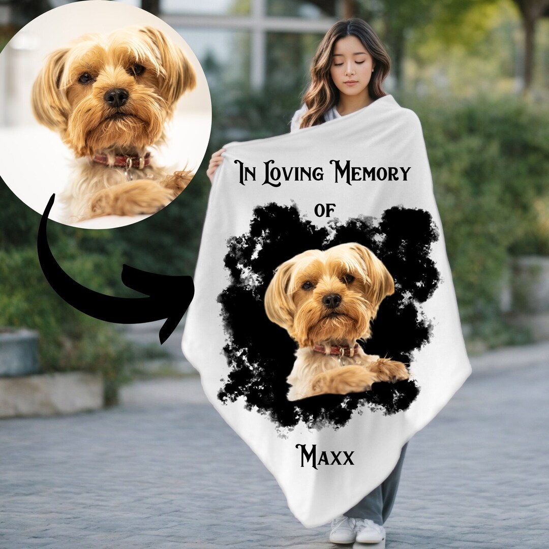 Personalized Pet Memorial Blanket Custom Pet Loss Memorial Custom Dog ...