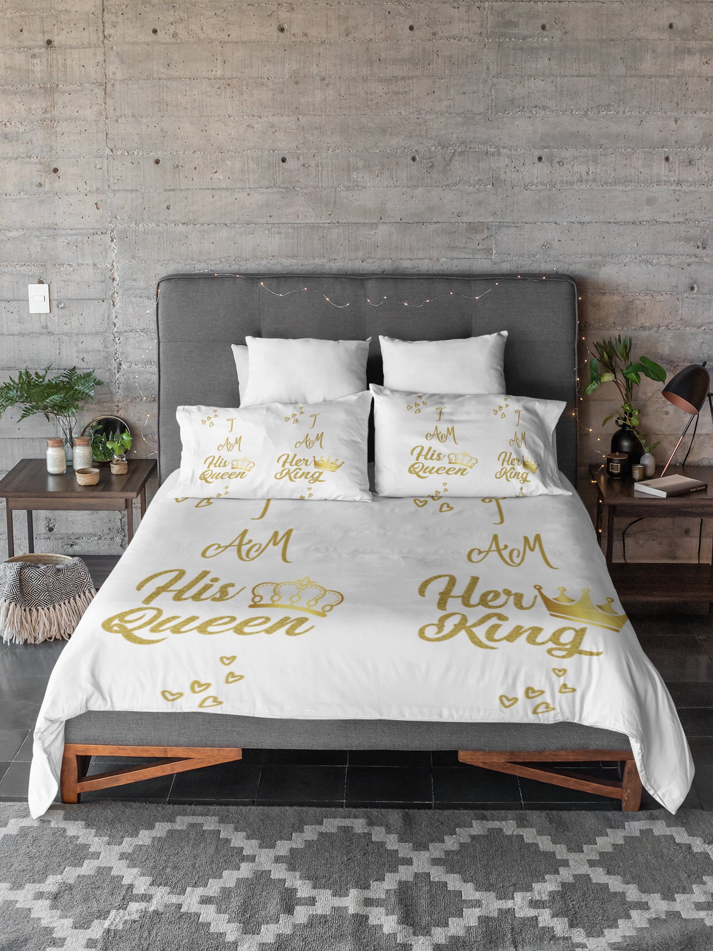 I Am Her King and I Am His Queen Three Piece Duvet Cover Set for Bed ...
