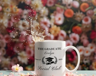 Graduation Mug Social Club, Keepsake Mug, Custom Graduation Gift, Personalized Mug, Class of 2024,graduation mug, gift for her, graduation