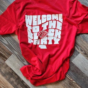 Nebraska Graphic Tee | Nebraska Volleyball Shirt | Welcome to the Block Party Volleyball Shirt | Block Volleyball Tee