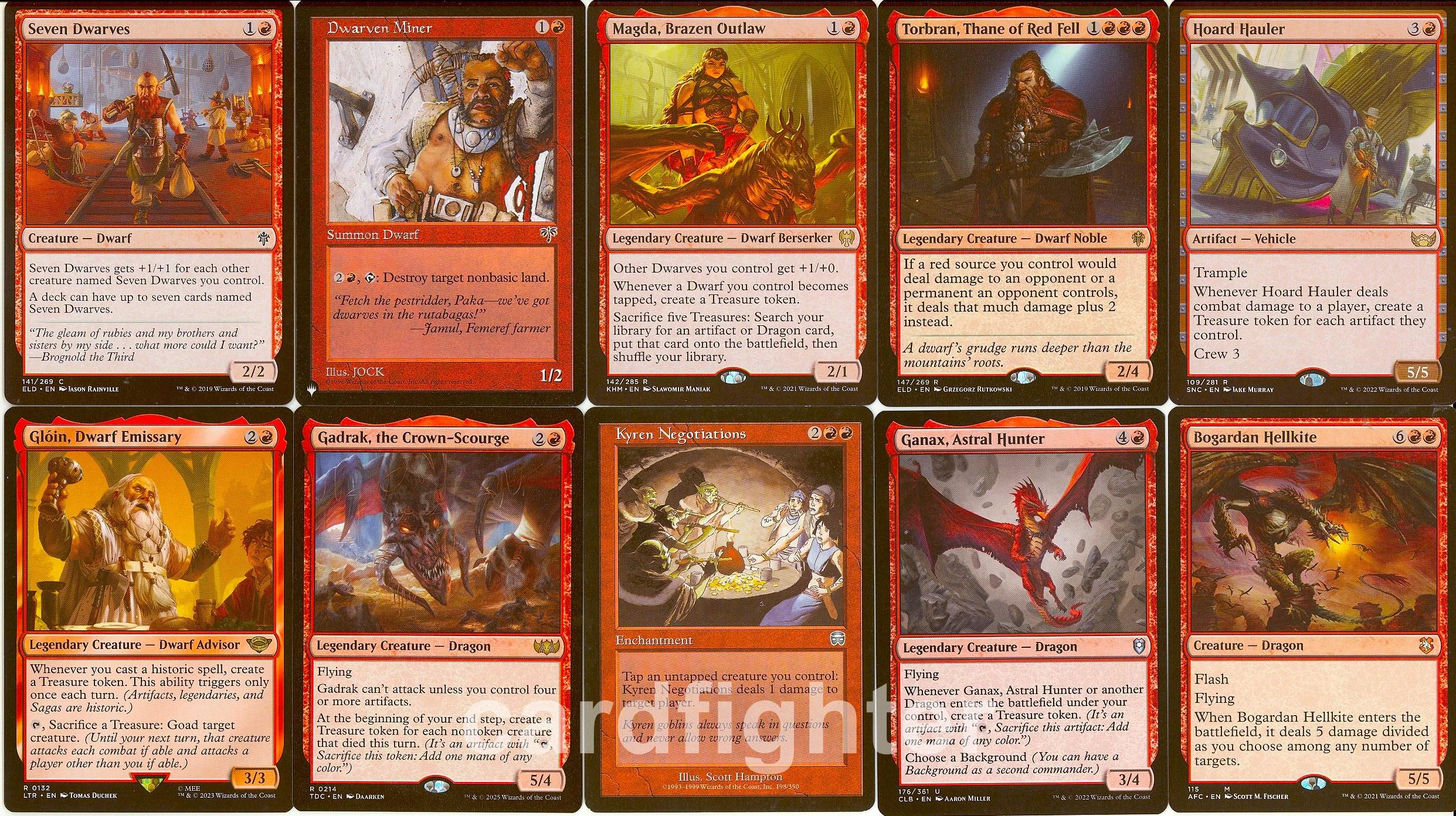 Magic: The Gathering Commander Deck  "Magda, Brazen Outlaw" Dwarf &  Treasure Theme (100 Cards)