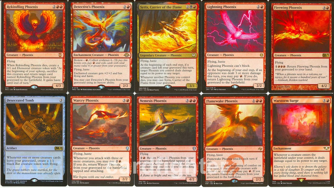 Custom Phoenix Tribal Commander EDH Deck - Syrix, Carrier of the Flame ...