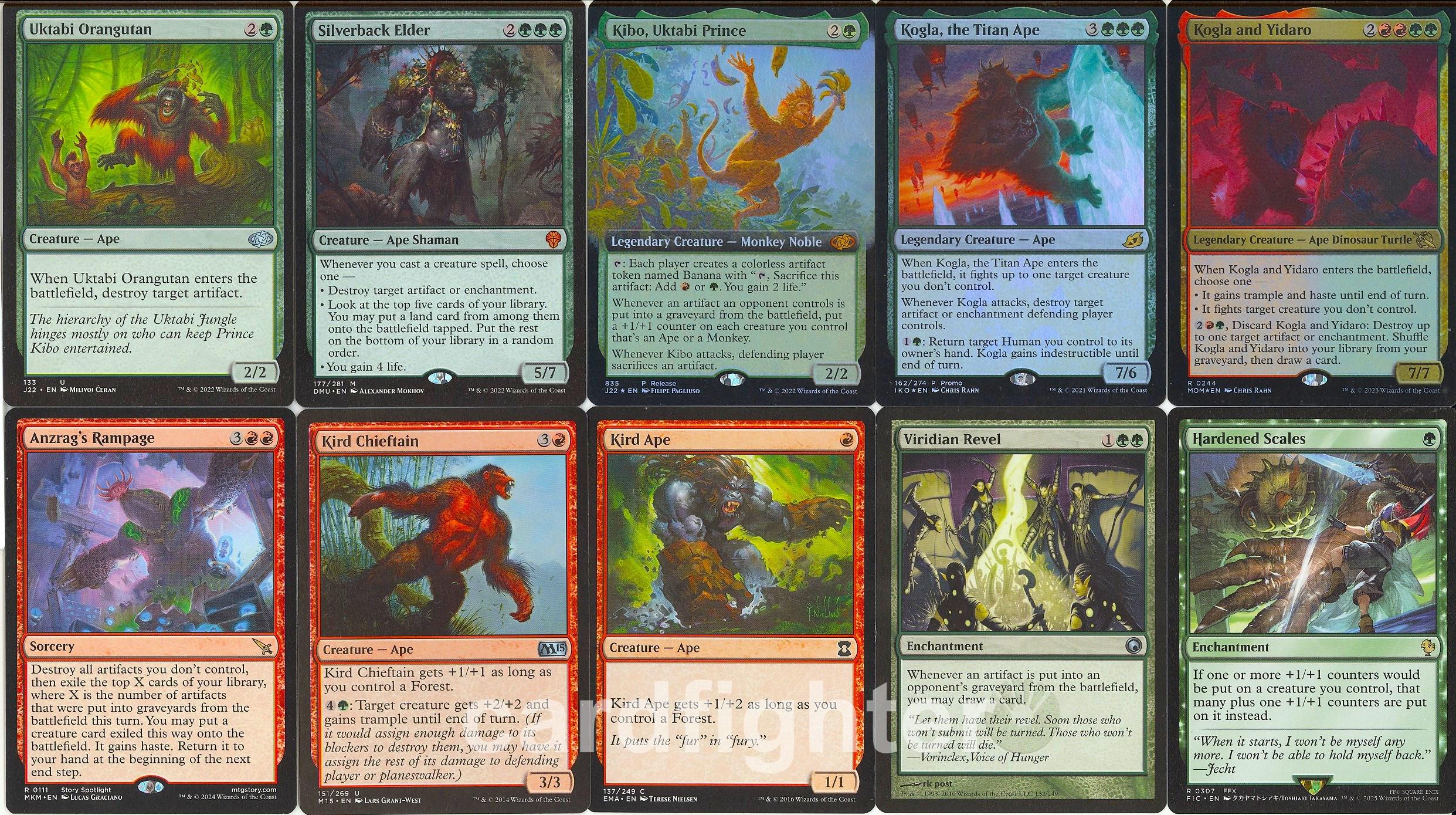 Custom Ape Tribal Commander EDH Deck - Kibo, Uktabi Prince - Monkey MTG  Magic
