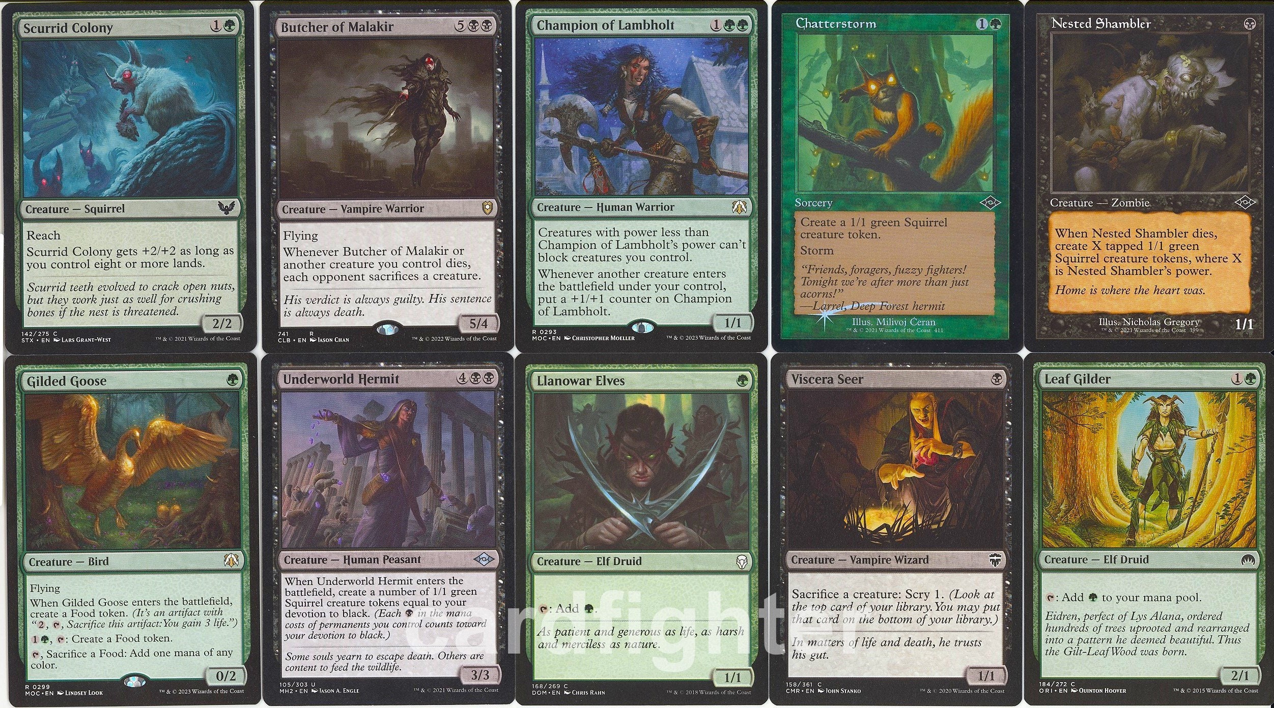 mtg squirrel deck commander MTG Commander Deck EDH Deck Chatterfang, Squirrel General 100 Magic Cards  Custom Deck Squirrels Tokens Green Black Golgari