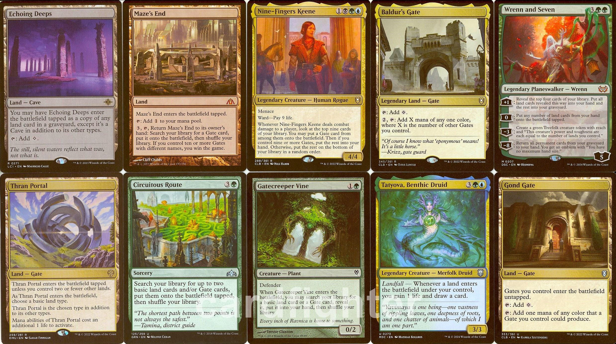 mtg gate land cards Amazon.com: Elite Commander Gates Deck - Sultai - Green Blue Black - EDH -  Nine-Fingers Keene - 100 Card - Custom Magic The Gathering Deck main image 1
