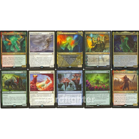 mtg cards with landfall Amazon.com: Magic: The Gathering Innistrad: Midnight Hunt Commander Deck –  Coven Counters (Green-White) : Toys & Games main image 1