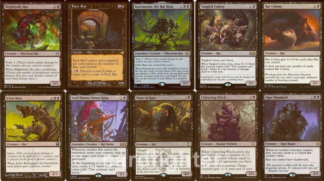 Rats Tribal Commander EDH Deck Karumonix, the Rat King Poison Counter MTG Etsy