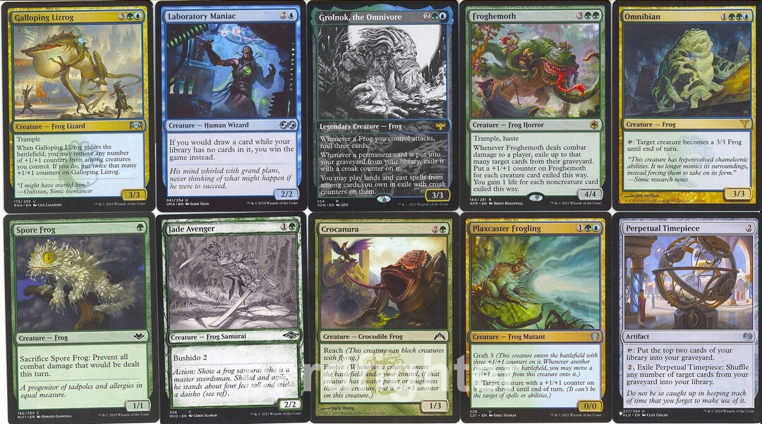 Frog Tribal Commander EDH Deck Grolnok, the Omnivore Mill MTG Magic Etsy