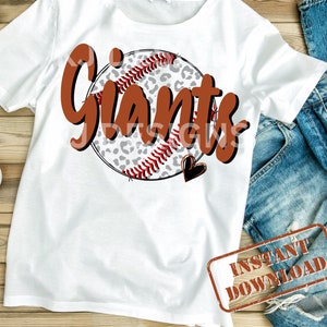 Giants Baseball TBall Digital Download PNG File