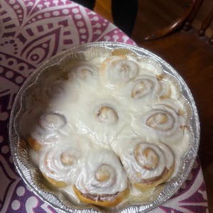 homemade cinnamon rolls with maple icing
