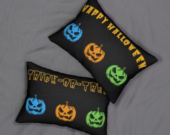 Happy Halloween Trick or Treat Farbiger Kürbis Halloween Lendenkissen