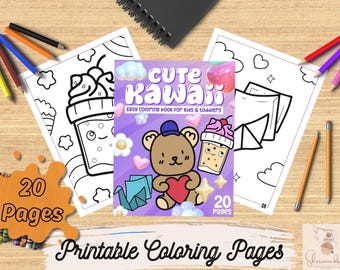 Niedliches Kawaii Malbuch, zum Ausmalen, Kawaii Malvorlagen Für Kinder Geburtstag, Niedliche Malvorlagen, Malbuch Seiten, Einfache Malseite
