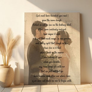 Poem Picture Gift Canvas, Custom Poem Print Poster For Birthday, Words On Picture Poster, New Mom Gift, Wedding Vows Print For Newly Weds