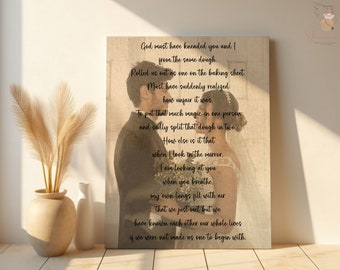 Custom Poem Canvas Print: Wedding Vows, New Mom Gift