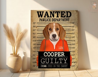 Personalized Pet Mugshot Canvas: Funny Pet Portrait Gift